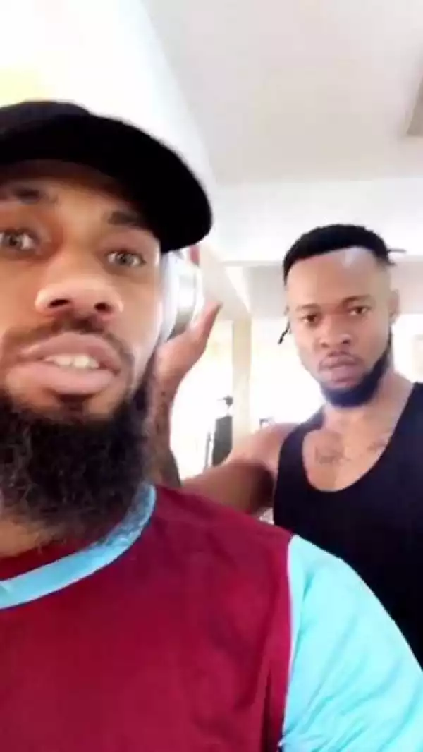 Phyno And Flavour Making Fun Of Their Friend That Slept At The Gym (Photos, Video)